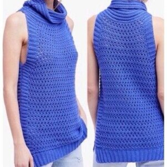 Free People | Women's Northern Lights Sleeveless Turtleneck Sweater Size XS - Picture 2 of 9